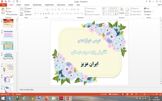 پاورپوینت ایران عزیز درس دوازوهم نگارش سوم